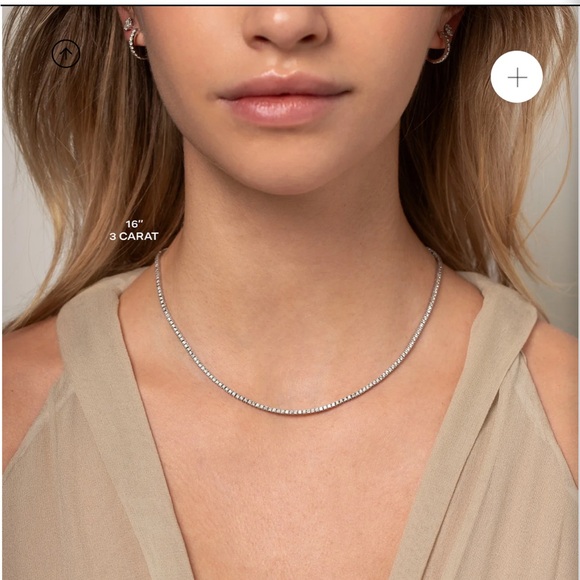 14kt White Gold Diamond Tennis Necklace 3.3ct - Picture 3 of 16